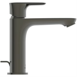 Mitigeur lavabo Grande Conca tirette et vidage bonde métal, Gris magnétique