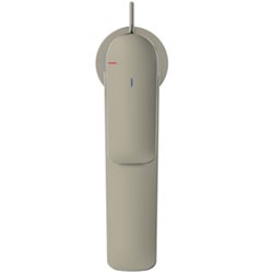 Mitigeur lavabo Grande Conca tirette et vidage bonde métal, Gris orage