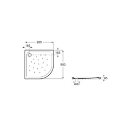 Receveur de douche Malta d'angle 90x90 cm en angle