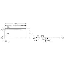 Receveur de douche Neo Daiquiri Blanc 120x70 cm