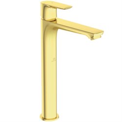Mitigeur lavabo Connect Air sans tirette ni vidage, Or brossé