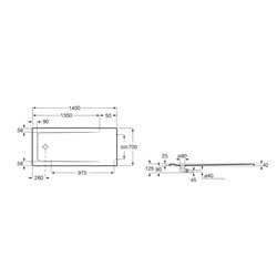 Receveur de douche Neo Daiquiri Blanc 140x70 cm