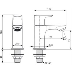 Robinet simple Connect Air eau froide Or brossé