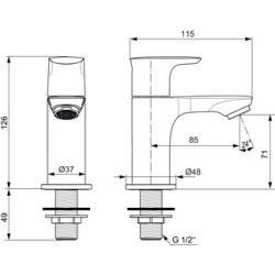 Robinet simple Connect Air eau froide Gris magnétique