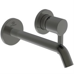 Mitigeur lavabo mural Joy 2 trous, bec 180 mm, Gris magnétique