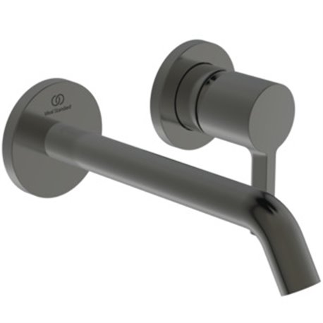 Mitigeur lavabo mural Joy 2 trous, bec 180 mm, Gris magnétique