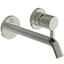 Mitigeur lavabo mural Joy 2 trous, bec 180 mm, Gris orage