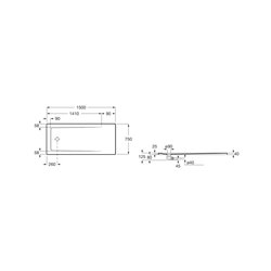 Receveur de douche Neo Daiquiri Blanc 150x75 cm