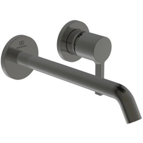 Mitigeur lavabo mural Joy 2 trous, bec 220 mm, Gris magnétique