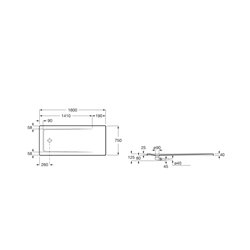 Receveur de douche Neo Daiquiri Blanc 160x75 cm