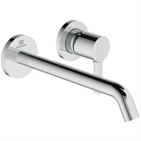 Mitigeur lavabo mural Joy 2 trous, bec 220 mm, Chromé