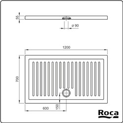Receveur de douche Roma 120x70 cm 