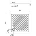 Receveur de douche Roma 90x90 cm 