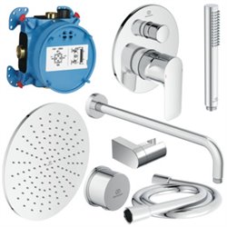 Pack mitigeur avec douche de tête et ensemble de douche Chromé