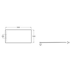 Receveur de douche Pyros Blanc 200x100 cm, garde d'eau 30 mm