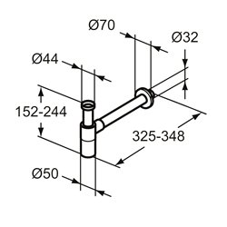 Siphon lavabo Or brossé