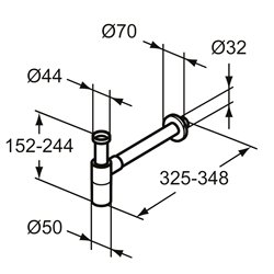 Siphon lavabo Acier brossé