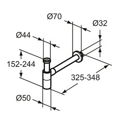 Siphon lavabo Noir mat
