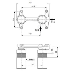 Corps à encastrer pour mitigeur de lavabo mural 