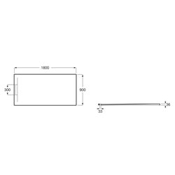 Receveur de douche Pyros Onyx 180x90 cm, garde d'eau 30 mm