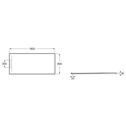 Receveur de douche Pyros Gris ardoise 180x80 cm, garde d'eau 30 mm