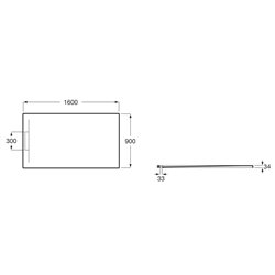 Receveur de douche Pyros Gris ardoise 160x90 cm, garde d'eau 30 mm