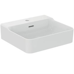 Lavabo Conca 50x45 cm avec trop-plein et trou de robinetterie