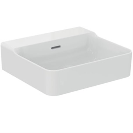 Lavabo Conca 50x45 cm avec trop-plein, sans trou de robinetterie