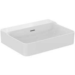 Lavabo Conca 60x45 cm avec trop-plein, sans trou de robinetterie