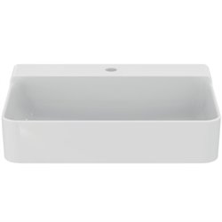 Lavabo Conca 60x45 cm sans trop-plein, avec trou de robinetterie