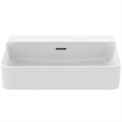 Lavabo Conca 60x45 cm avec trop-plein, sans trou de robinetterie