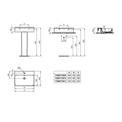 Lavabo Conca 80x45 cm rectifié
