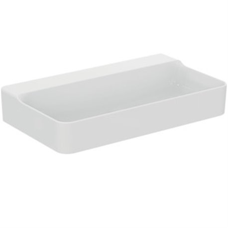 Lavabo Conca 80x45 cm sans trop-plein, sans trou de robinetterie