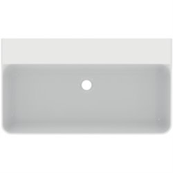 Lavabo Conca 80x45 cm sans trop-plein, sans trou de robinetterie