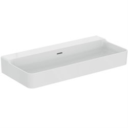 Lavabo Conca 100x45 cm avec trop-plein, sans trou de robinetterie