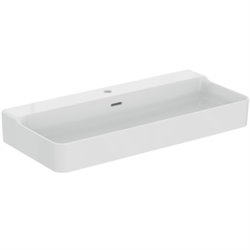 Lavabo Conca 100x45 cm avec trop-plein et trou de robinetterie