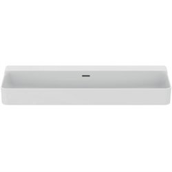 Lavabo Conca 120x45 cm avec trop-plein, sans trou de robinetterie