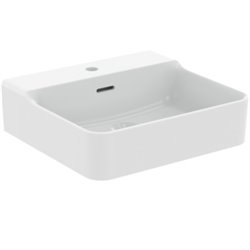 Lavabo Conca 50x45 cm avec trop-plein et trou de robinetterie