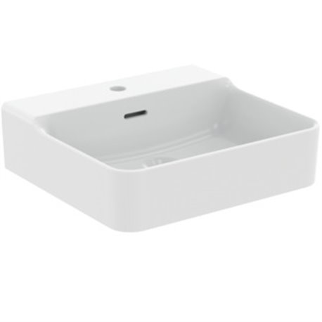 Lavabo Conca 50x45 cm avec trop-plein et trou de robinetterie