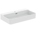 Lavabo Conca 80x45 cm avec trop-plein et trou de robinetterie
