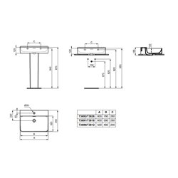 Lavabo Conca 80x45 cm rectifié