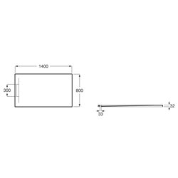 Receveur de douche Pyros Gris ardoise 140x80 cm, garde d'eau 30 mm