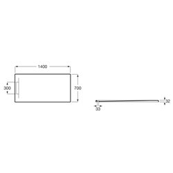 Receveur de douche Pyros Gris ardoise 140x70 cm, garde d'eau 30 mm