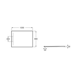 Receveur de douche Pyros Gris ardoise 120x90 cm, garde d'eau 30 mm