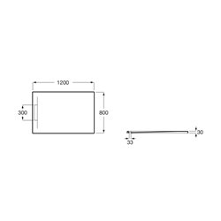 Receveur de douche Pyros Café 120x80 cm, garde d'eau 30 mm