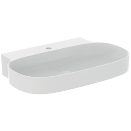 Lavabo Linda-X 75x50 cm sans trop-plein, avec trou de robinetterie