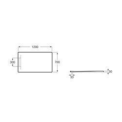 Receveur de douche Pyros Blanc 120x70 cm, garde d'eau 30 mm
