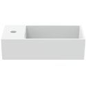 Lave-mains Extra 45x25 cm Soie blanche, version gauche