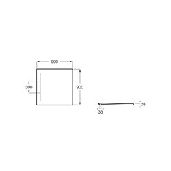 Receveur de douche Pyros Gris ardoise 90x90 cm, garde d'eau 30 mm