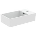 Lave-mains Extra 45x25 cm Soie blanche, version droite